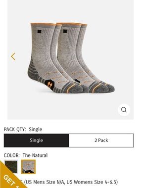 T3 Hike Boot Height Gray Socks Organic Merino Wool NWT Size Large